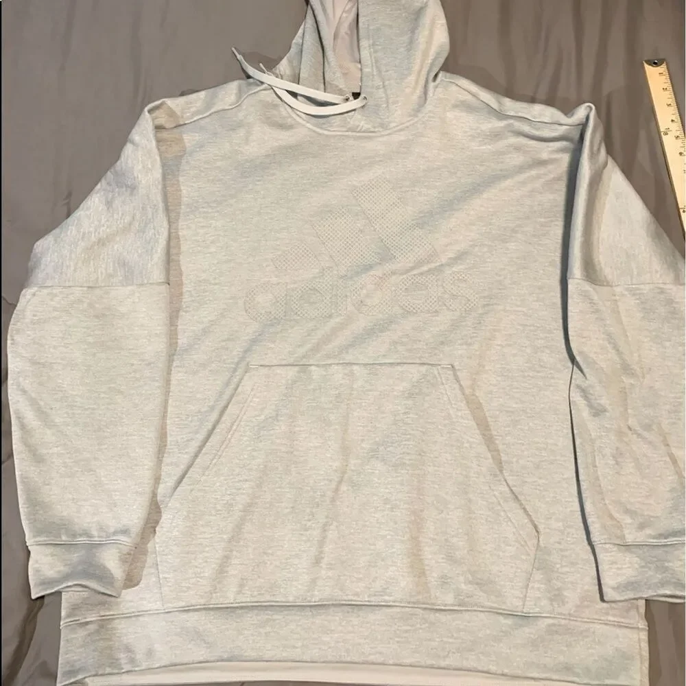 Adidas Men's/ Adult climawarm Grey logo hoodie xxl